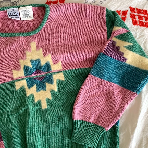 Vintage Sweaters - Retro 80s Style Sweater w Lambswool size S